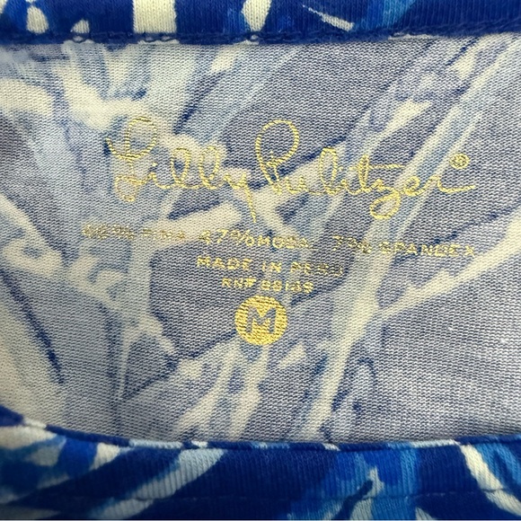 Lilly Pulitzer M Laddie Top Twilight Blue Ruffle Bell Sleeves Stretchy Boat Neck - Picture 9 of 14